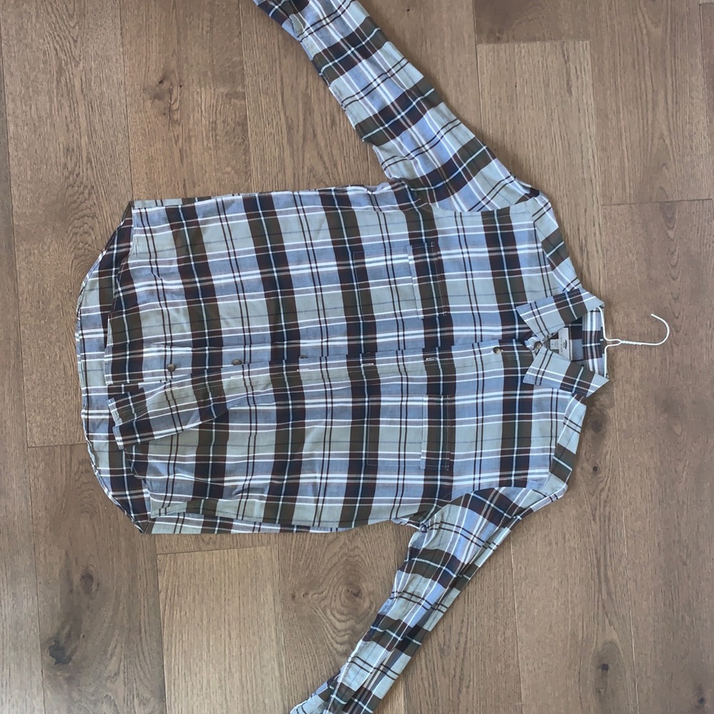 INIS MEAIN Plaid Long Sleeve Button Down